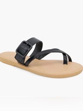 Splendid Susana Buckle Slide Sandals Black Size 8